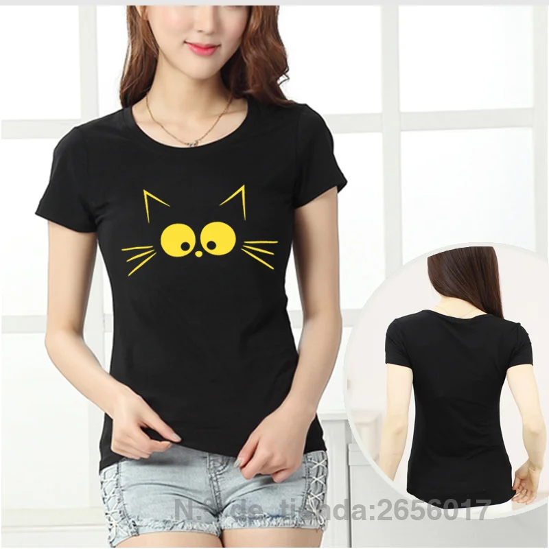 2021 Kawaii Cartoon T-Shirt Women's Cute Black Cat Printed T Shirt Women Tops Tee Shirt Femme Slim Sweet Ladies Clothing
2021 Kawaii Cartoon T-Shirt Women's Cute Black Cat Printed T Shirt Women Tops Tee Shirt Femme Slim Sweet Ladies Clothing