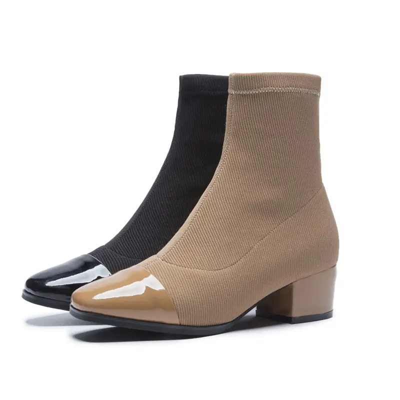 Smeeroon new fashion ankle boots for women med heels autumn winter boots slip on women boots square toe prom shoes
Smeeroon new fashion ankle boots for women med heels autumn winter boots slip on women boots square toe prom shoes