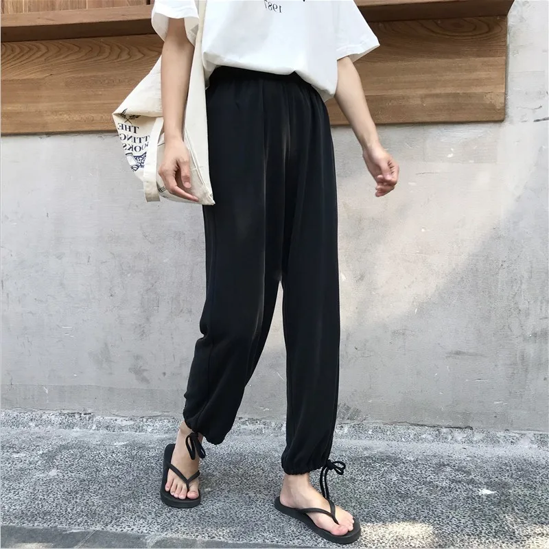 Women Fashion Casual Beam Foot Chiffon Tie Pants Solid Elastic Waist Loose Slim Women Trousers Work Long Pants
Women Fashion Casual Beam Foot Chiffon Tie Pants Solid Elastic Waist Loose Slim Women Trousers Work Long Pants
