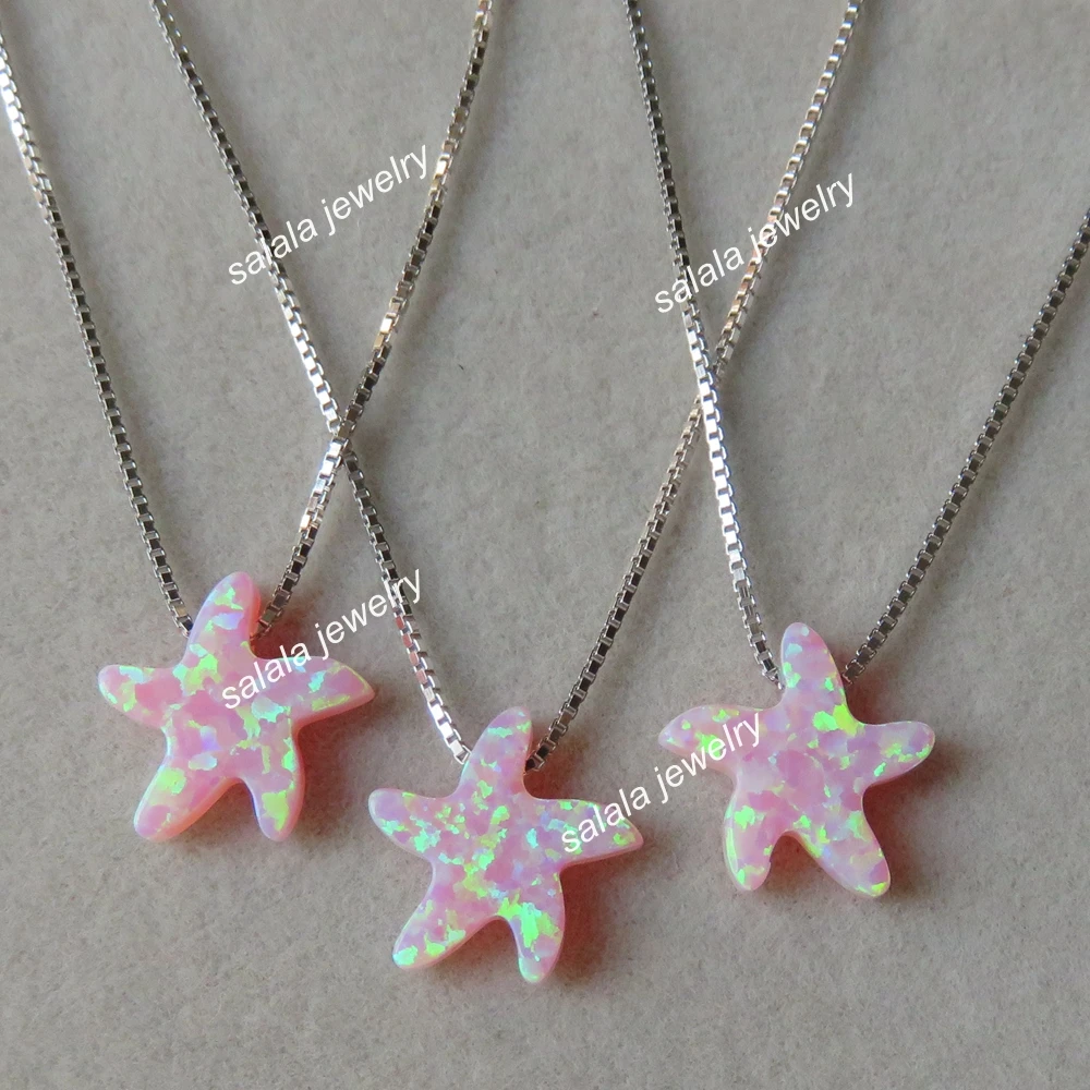 20pcs /lot OP08 Pink 11x12mm Starfish Opal Necklace 925 Sterling Silver Seastar Opal Necklace Beach Opal Necklace for Gift
20pcs /lot OP08 Pink 11x12mm Starfish Opal Necklace 925 Sterling Silver Seastar Opal Necklace Beach Opal Necklace for Gift