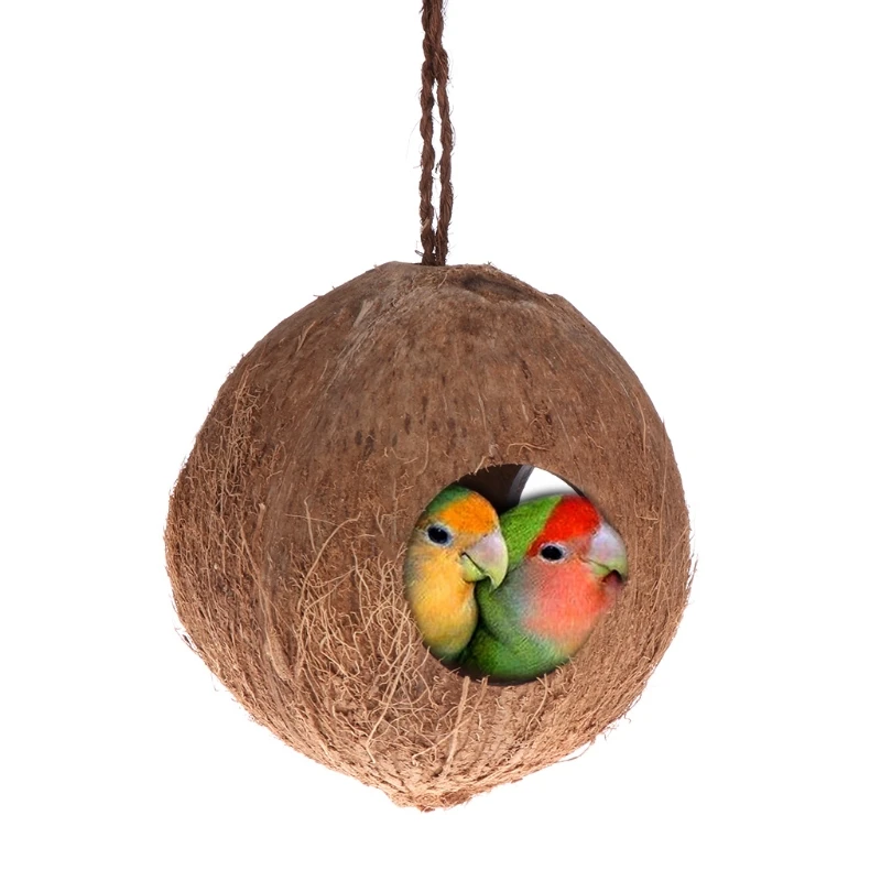 Natural Coconut Shell Parrot Toy Bird Nest Dispenser Food Feeding Hiding Cave Parrots Hanging House Bird Toy
Natural Coconut Shell Parrot Toy Bird Nest Dispenser Food Feeding Hiding Cave Parrots Hanging House Bird Toy