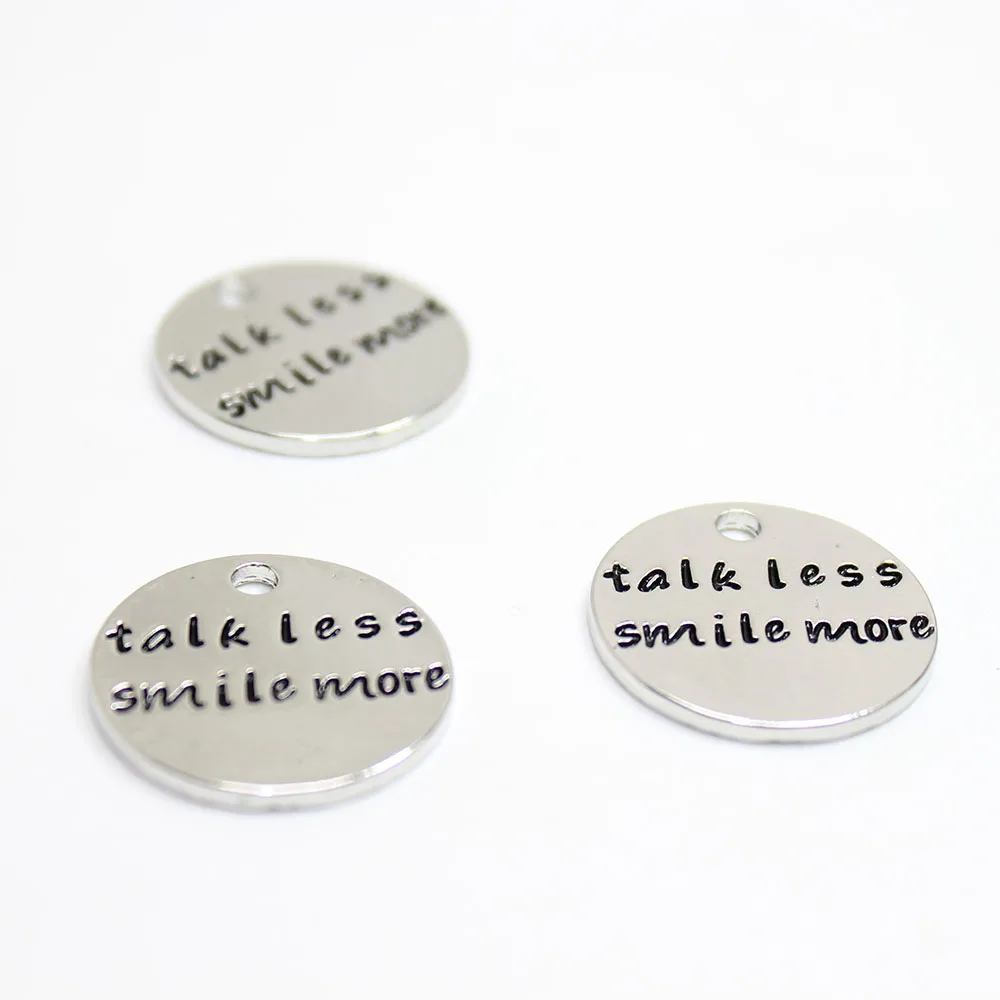 Yamily 8pcs/ 25mm Zinc Alloy plating white k talk less smile more Charms pendant for necklace bracelet diy jewelry
Yamily 8pcs/ 25mm Zinc Alloy plating white k talk less smile more Charms pendant for necklace bracelet diy jewelry