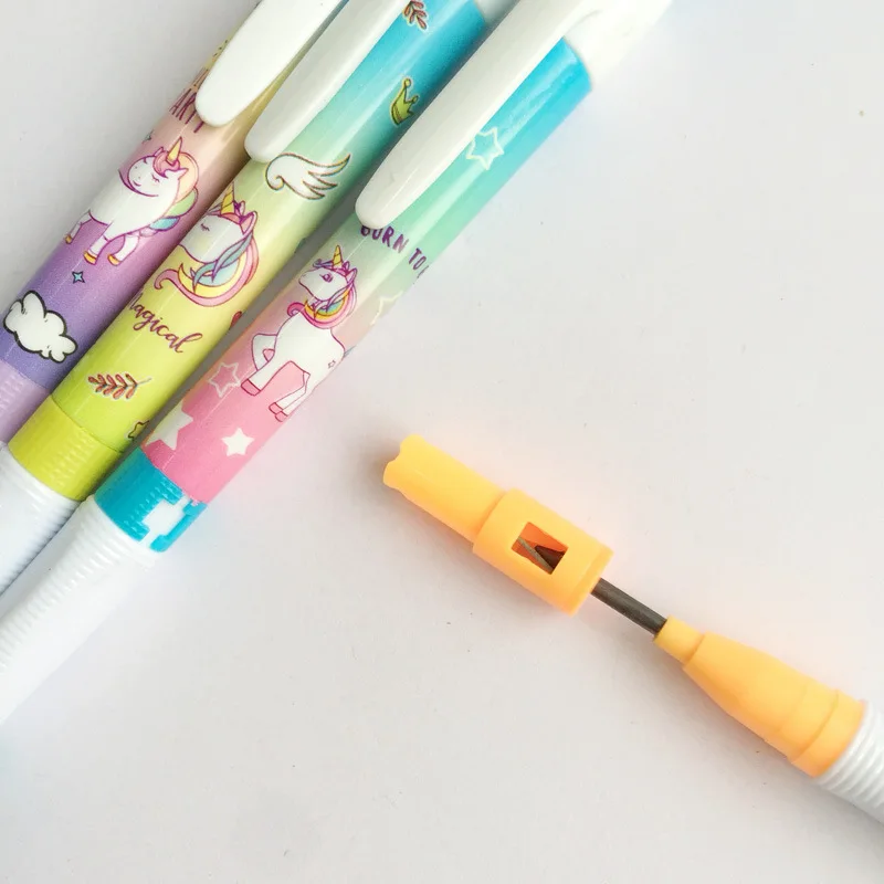 1 pcs Unicorn Rainbow With Pencil Sharpener Mechanical Pencil Student Pencil Automatic Pen For Kid School Office Supply
1 pcs Unicorn Rainbow With Pencil Sharpener Mechanical Pencil Student Pencil Automatic Pen For Kid School Office Supply