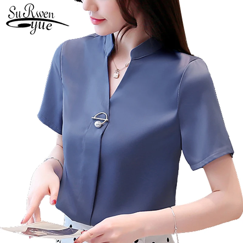 blouses woman 2021 womens blouses and tops office tops fashion clothing V-Neck Regular Solid short sleeve chiffon shirt 5243 50
blouses woman 2021 womens blouses and tops office tops fashion clothing V-Neck Regular Solid short sleeve chiffon shirt 5243 50