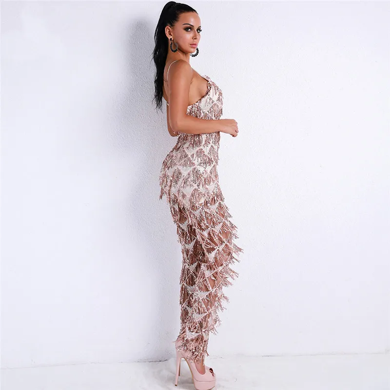 2019 Sexy V Neck Harness Sequin Overalls Backless Tassel Rompers Elegant Jumpsuit
2019 Sexy V Neck Harness Sequin Overalls Backless Tassel Rompers Elegant Jumpsuit