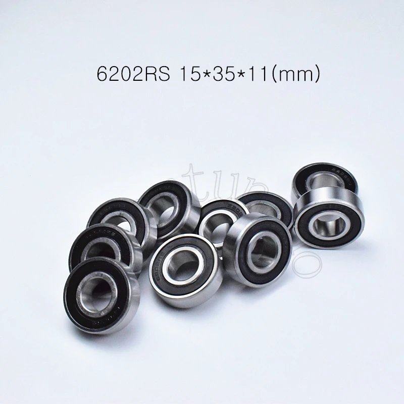 6202RS 15*35*11 (мм) 1 шт. подшипники ABEC-5 резиновые уплотнительные 6202 хромированная сталь