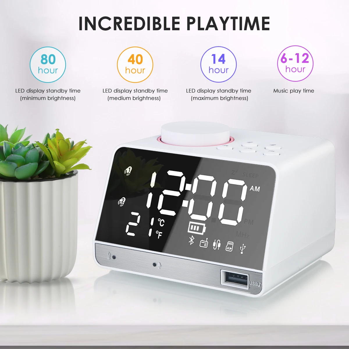 Wireless Bluetooth Speaker Multi-function Mirror Alarm Clock Music Speaker FM Radio Support AUX TF Card Music Play
Wireless Bluetooth Speaker Multi-function Mirror Alarm Clock Music Speaker FM Radio Support AUX TF Card Music Play