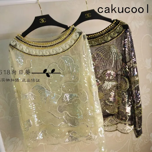 Cakucool Women Beading Blouse Shirt Long Sleeved Chiffon Tops Sequined See Through Embellish Pullover Women Blusas Top Shirt
Cakucool Women Beading Blouse Shirt Long Sleeved Chiffon Tops Sequined See Through Embellish Pullover Women Blusas Top Shirt