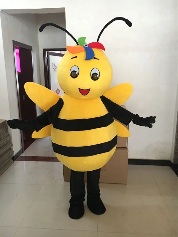 

Bee Hornet Mascot Costume Yellow Bee Mascot Adult Character Costume Cosplay Apparel Wasp Bee Mascot Costume for Halloween Party