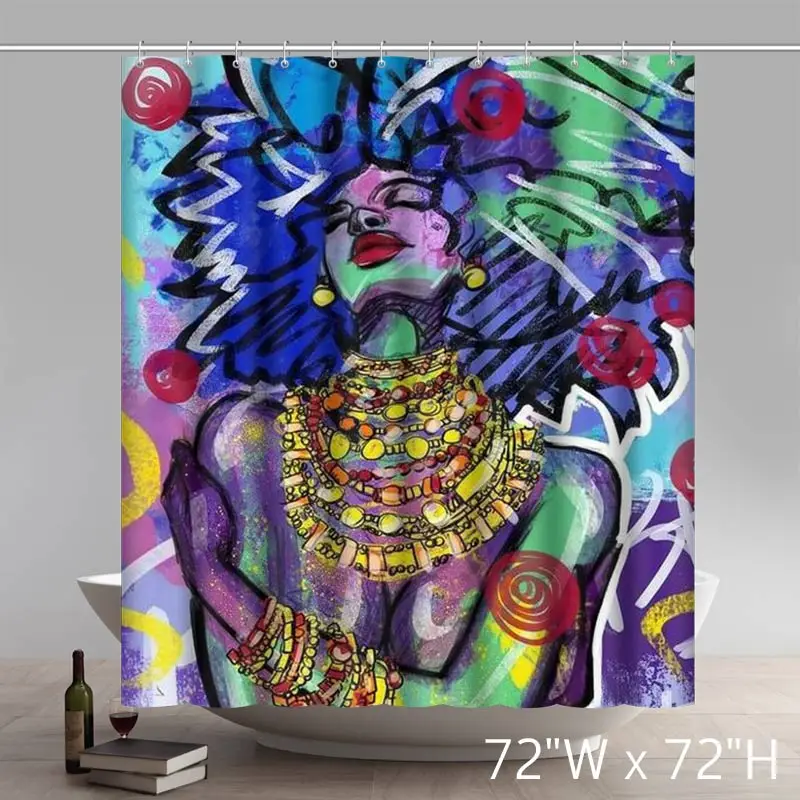 Custom Graffiti Pattern Afrocentric Liberty Art African American Black Women Mulatto Bathroom Shower Curtains
Custom Graffiti Pattern Afrocentric Liberty Art African American Black Women Mulatto Bathroom Shower Curtains