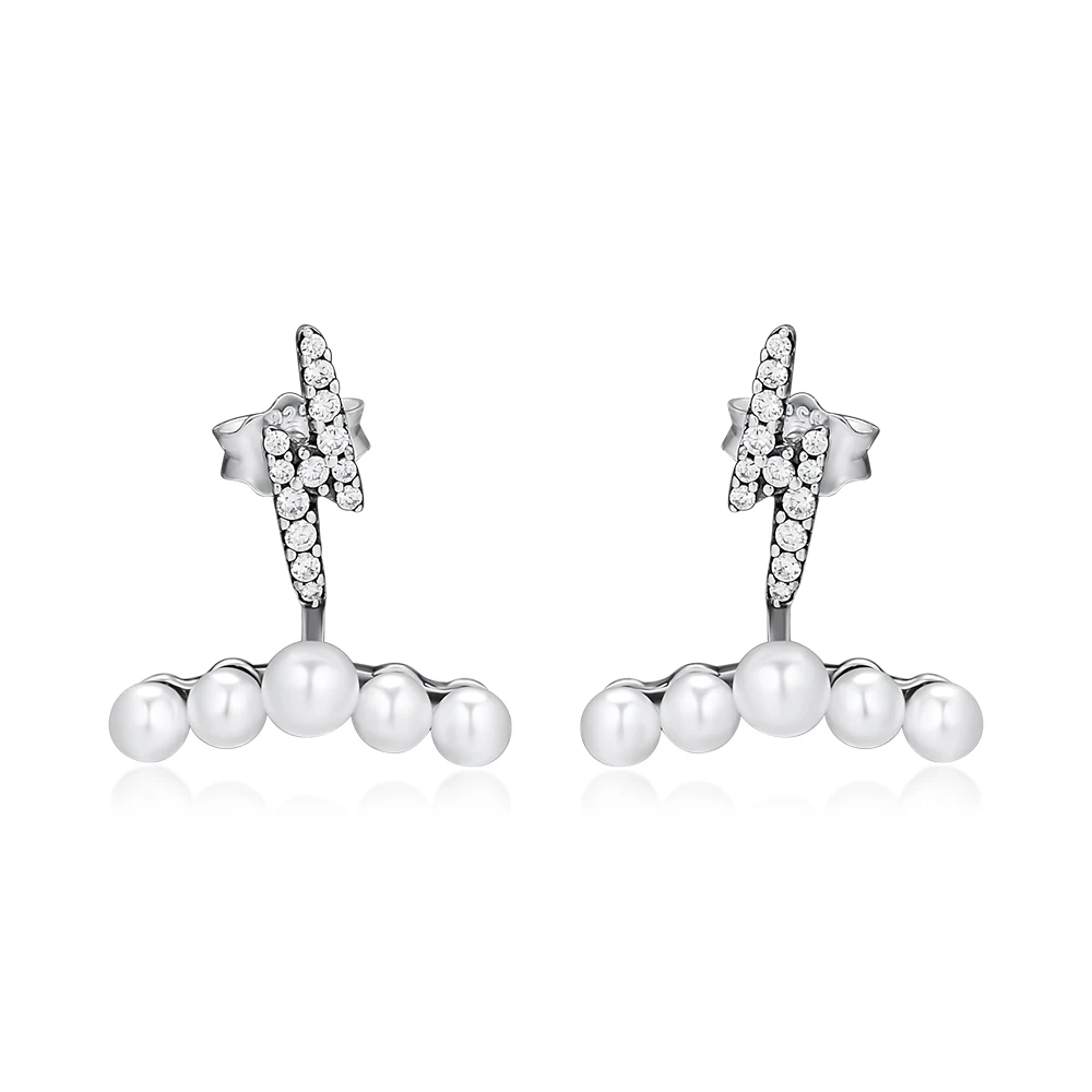 CKK 925 Sterling Silver White Pearl Lightning Stud Earrings for Women Clear CZ Earings Fashion Jewelry Brincos
CKK 925 Sterling Silver White Pearl Lightning Stud Earrings for Women Clear CZ Earings Fashion Jewelry Brincos