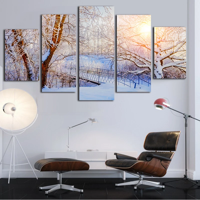 5 Pieces unframed forest snow sunrise HD Printed Canvas Art Modern Wall Pictures for Living Room home decor
5 Pieces unframed forest snow sunrise HD Printed Canvas Art Modern Wall Pictures for Living Room home decor