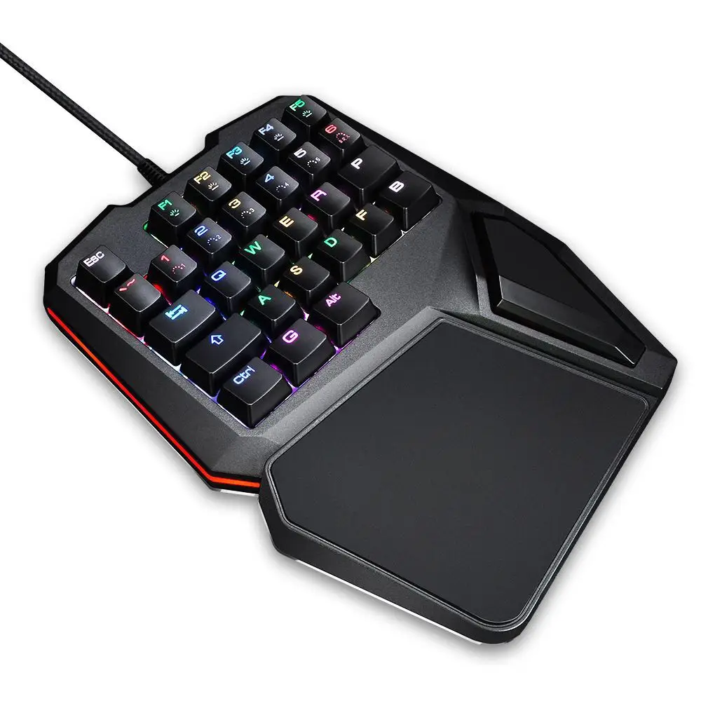 G10 игровая клавиатура с Красочная светодиодная подсветка 29 ключи одной рукой