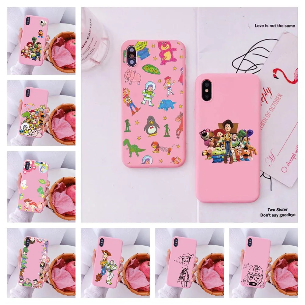 Чехол из мягкого силикона ТПУ Woody and Buzz Toy story 4 Лайтер розовый для iPhone 11 Pro MAX 5S SE 6 6S