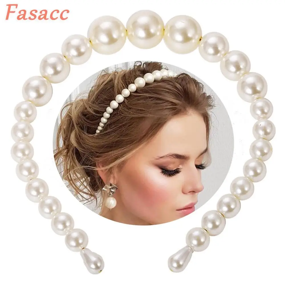 FASACC Vintage Girl Hairband Pearl Women Bezel Hairbands Party Elegant Head Band Wedding Headdress Korean Woman Hair Accessories
FASACC Vintage Girl Hairband Pearl Women Bezel Hairbands Party Elegant Head Band Wedding Headdress Korean Woman Hair Accessories