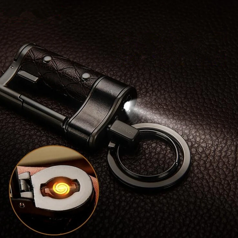 Новинка брелок для ключей многофункциональная зажигалка кожаный со