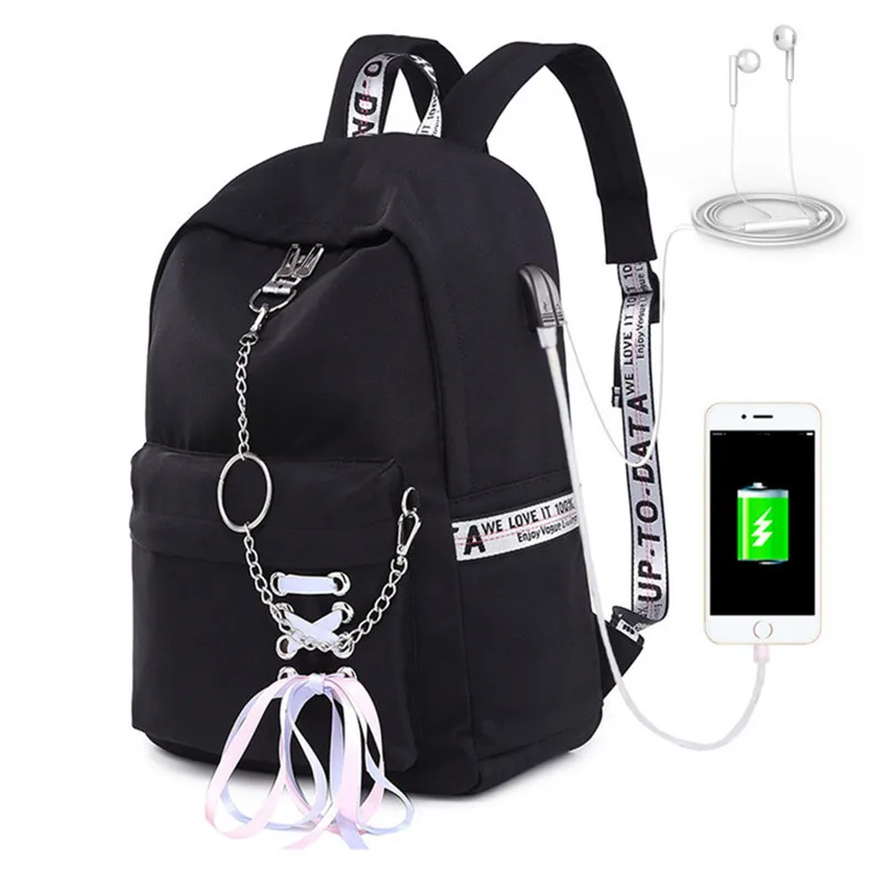 Модная Большая вместительная сумка для покупок USB зарядка рюкзак ноутбука