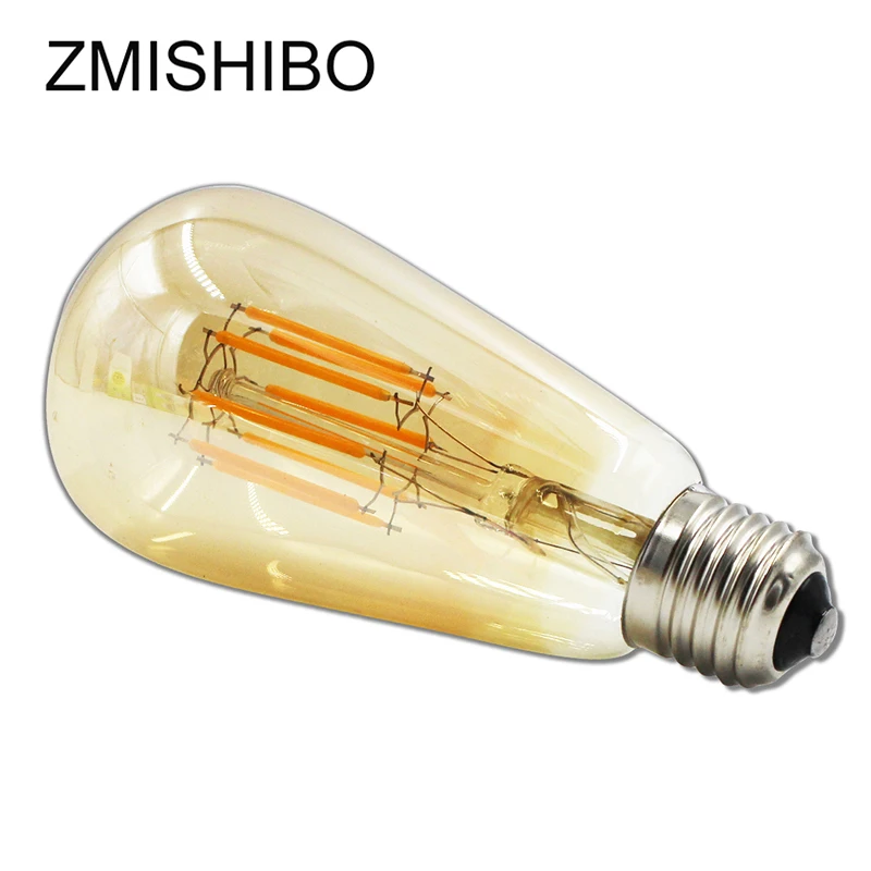 ZMISHIBO Dimmable LED Filament Bulb Amber ST64 110-220V 4 6 8 LED Bar 2200K E27 Retro Edison Lights Source For Pendant Wall Lmap
ZMISHIBO Dimmable LED Filament Bulb Amber ST64 110-220V 4 6 8 LED Bar 2200K E27 Retro Edison Lights Source For Pendant Wall Lmap