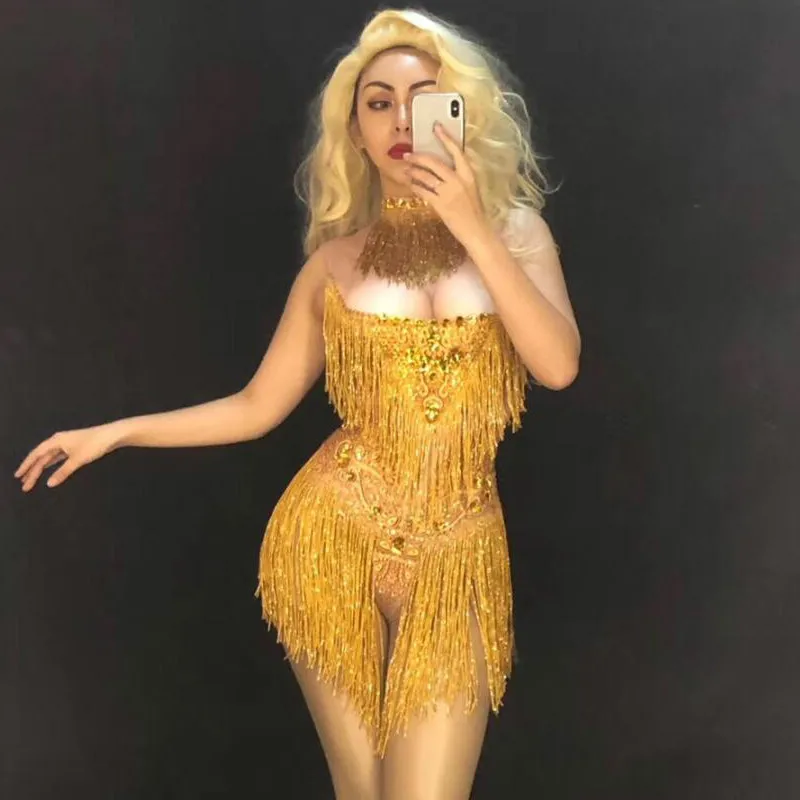 Women Prom Party Stretch Rhinestones Tassel Bodysuit Sexy Dance Fringes Costume Leotard Nightclub Performance Stage Wear
Women Prom Party Stretch Rhinestones Tassel Bodysuit Sexy Dance Fringes Costume Leotard Nightclub Performance Stage Wear