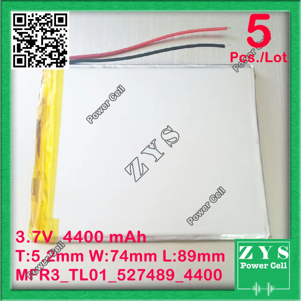 5 pcs./Lot li-ion battery 3.7v 4400mAh 3.7 v 4400 mah size: 5.2x74x89mm 527489 507590 057590 | Компьютеры и офис