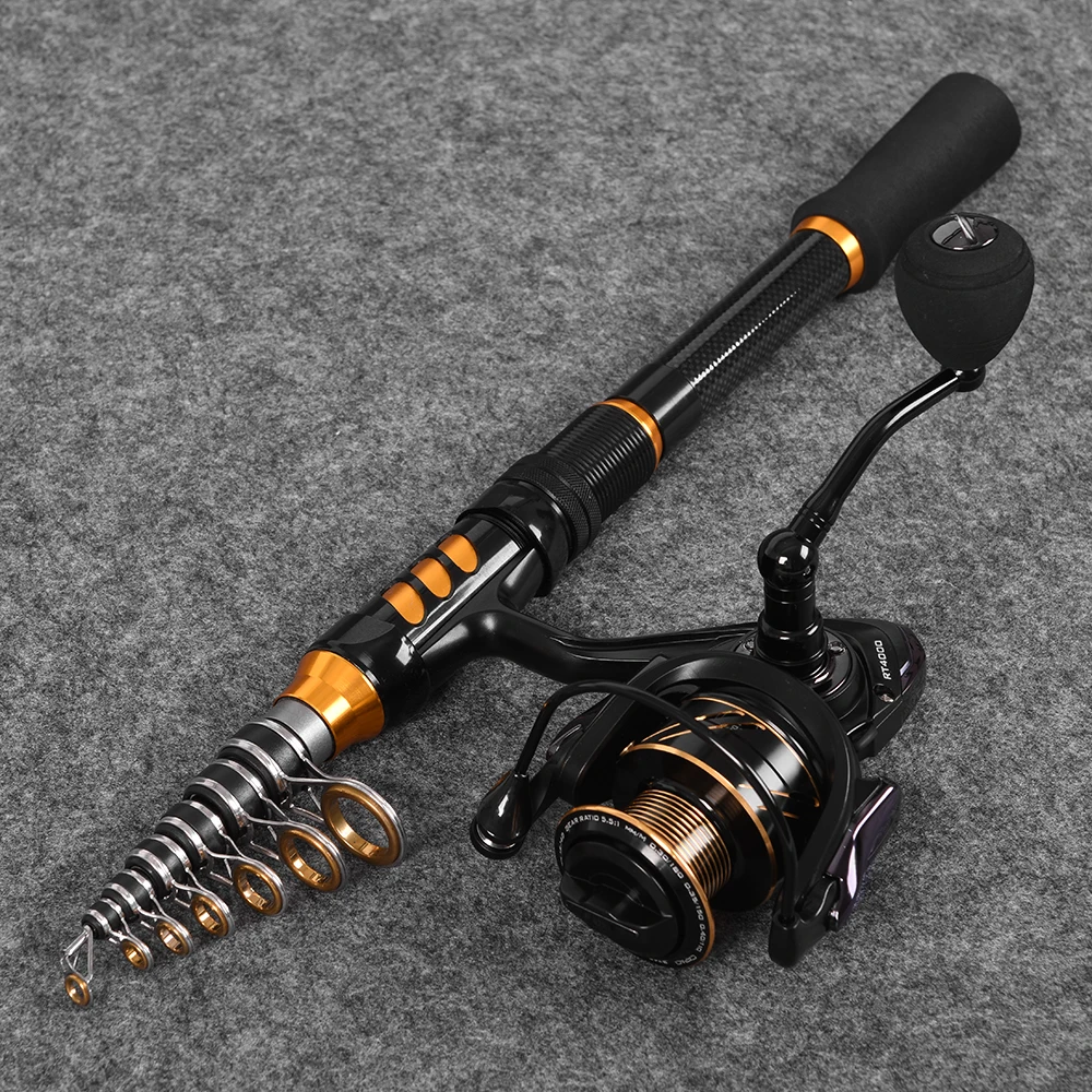 Portable Travel Fishing Rod and Reel Combos Telescopic Carbon Fishing Rod with Spinning Reel Set Kit
Portable Travel Fishing Rod and Reel Combos Telescopic Carbon Fishing Rod with Spinning Reel Set Kit
