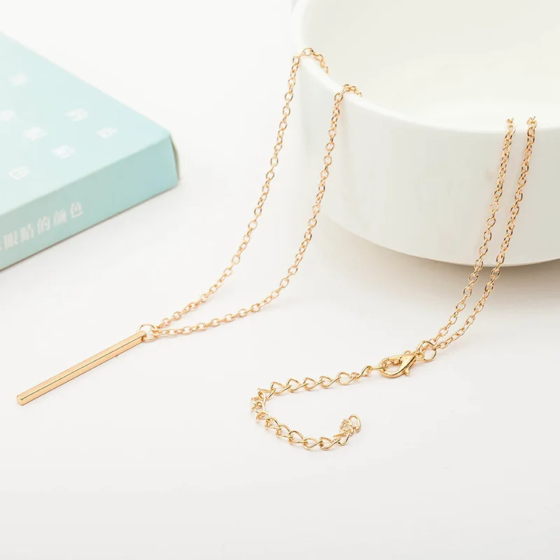 Fashion Sliver Gold Stick Pendant Necklace For Women Clavicle Chain Chocker Necklace Female Wedding Jewelry Trinket Party Gift
Fashion Sliver Gold Stick Pendant Necklace For Women Clavicle Chain Chocker Necklace Female Wedding Jewelry Trinket Party Gift