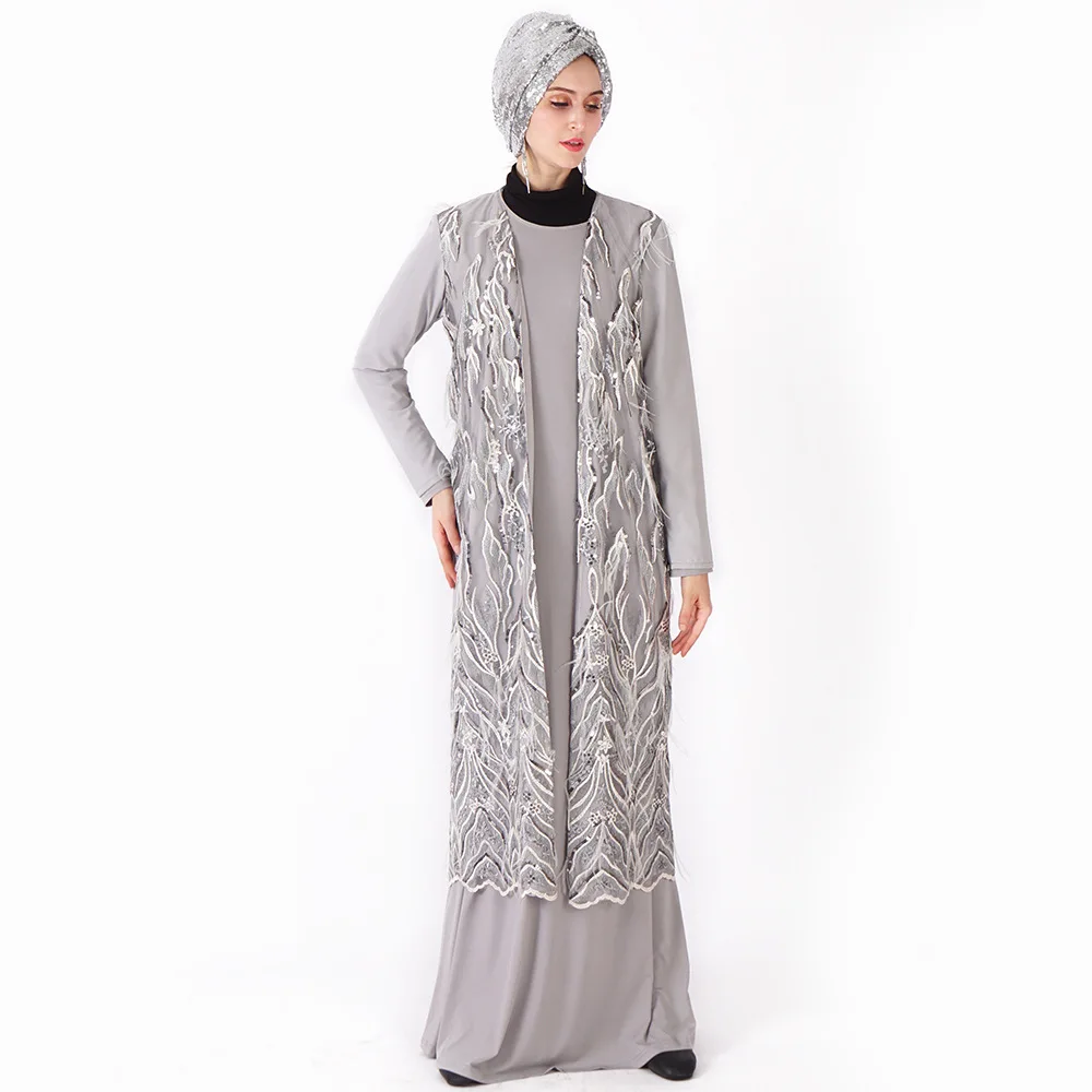 Fashion Muslim Adult Caidigan Islamic Embroidery Beadiing Outwear Grey Long Vest L220
Fashion Muslim Adult Caidigan Islamic Embroidery Beadiing Outwear Grey Long Vest L220
