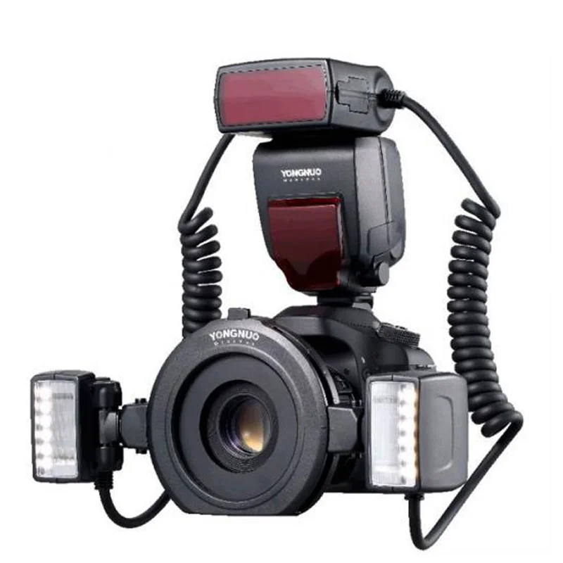 Кольцевой светильник Yongnuo Speedlite макро с двойной головкой для Canon DSLR украшение