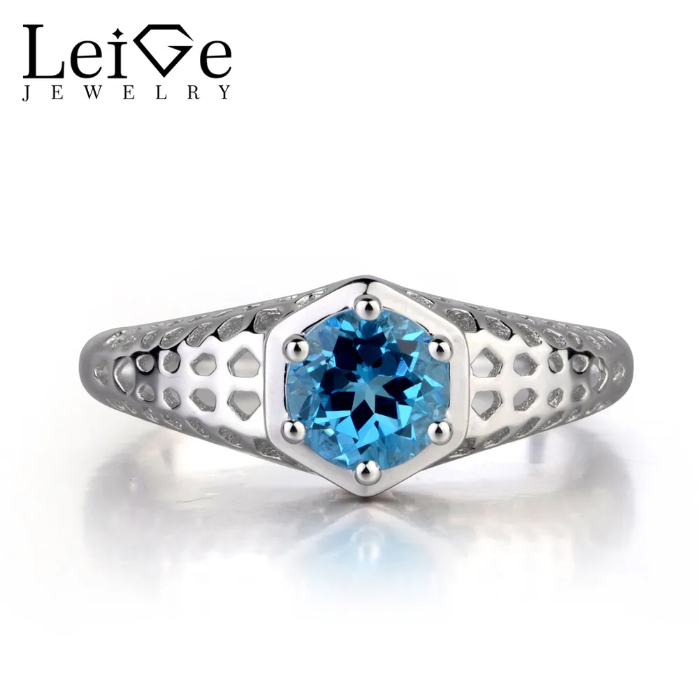 Leige Jewelry Real Swiss Blue Topaz 925 Sterling Silver November Birthstone Round Shape Wedding Rings
Leige Jewelry Real Swiss Blue Topaz 925 Sterling Silver November Birthstone Round Shape Wedding Rings