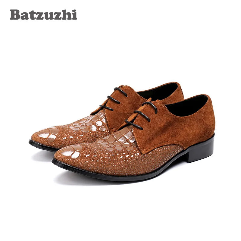 Batzuzhi Italian Type Fashion Men Shoes Lace-up Pointed Brown Suede Leather Dress Shoes Zapatos Hombre Oxfords, Big Sizes 38 -46
Batzuzhi Italian Type Fashion Men Shoes Lace-up Pointed Brown Suede Leather Dress Shoes Zapatos Hombre Oxfords, Big Sizes 38 -46