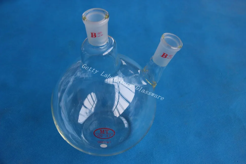 2L 2-neck (two-neck) flat bottom boiling flask ,2000ml, 24/40 joint,heavy wall ( borosilicate glass materiel)
2L 2-neck (two-neck) flat bottom boiling flask ,2000ml, 24/40 joint,heavy wall ( borosilicate glass materiel)