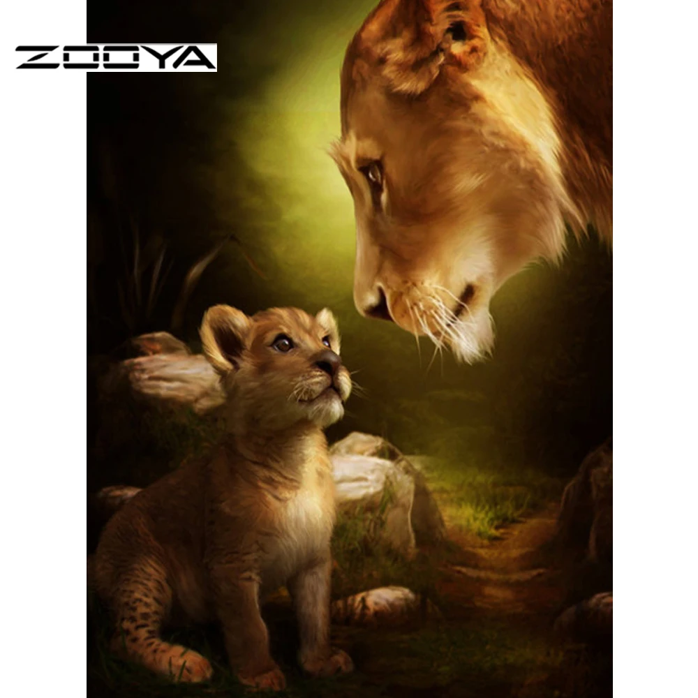 ZOOYA New Arrival Needlework Diiy Diamond Painting Animals Cross Stitch Emboridery Modern Fashion Home Decor Two Lions F419 
ZOOYA New Arrival Needlework Diiy Diamond Painting Animals Cross Stitch Emboridery Modern Fashion Home Decor Two Lions F419