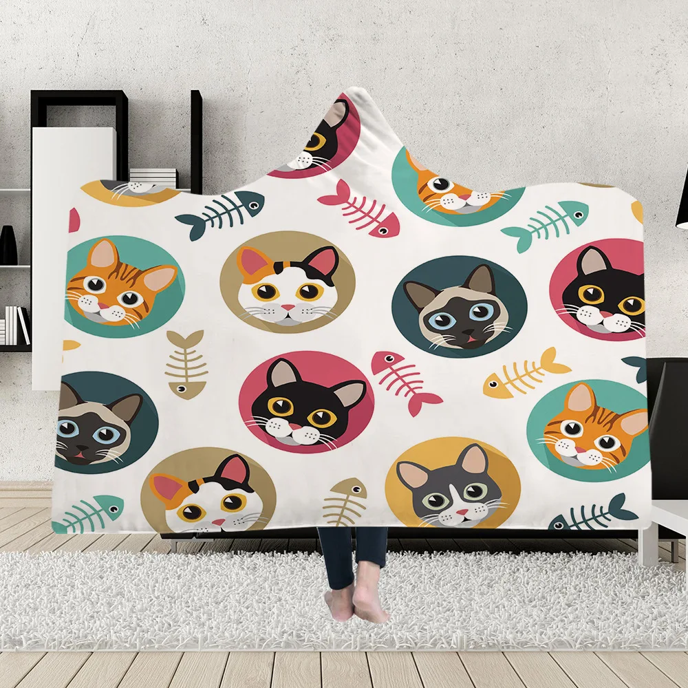 Hooded Blanket Cloak Magic Hat Blanket Thick Double-layer Plush 3D Digital Printing Cute Cat Series
Hooded Blanket Cloak Magic Hat Blanket Thick Double-layer Plush 3D Digital Printing Cute Cat Series