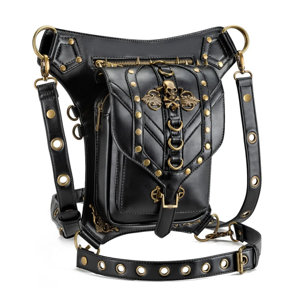 Steampunk Gothic Women Waist Bag Female Rivet Shoulder Crossbody Bags Black Leather Motorcycle Leg Bag Punk Biker Packs
Steampunk Gothic Women Waist Bag Female Rivet Shoulder Crossbody Bags Black Leather Motorcycle Leg Bag Punk Biker Packs