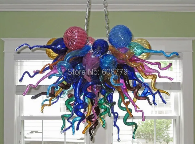 Free Shipping New Arrival Hand Blown Glass Crystal LED Chandelier