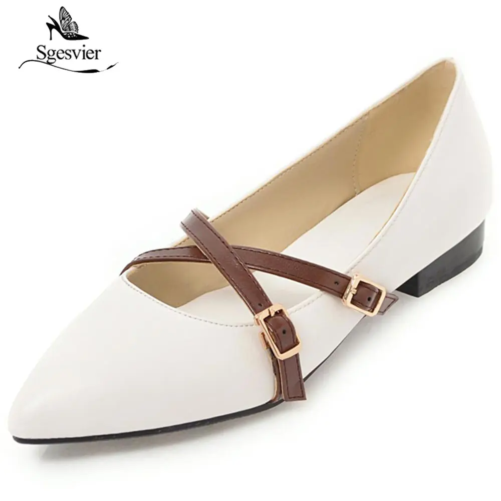 SGESVIER New 2018 Spring Women Flats PU Leather Pointed Toe Casual Flat Heel Shoes Woman Luxury Buckle Flats Shoes OX269
SGESVIER New 2018 Spring Women Flats PU Leather Pointed Toe Casual Flat Heel Shoes Woman Luxury Buckle Flats Shoes OX269