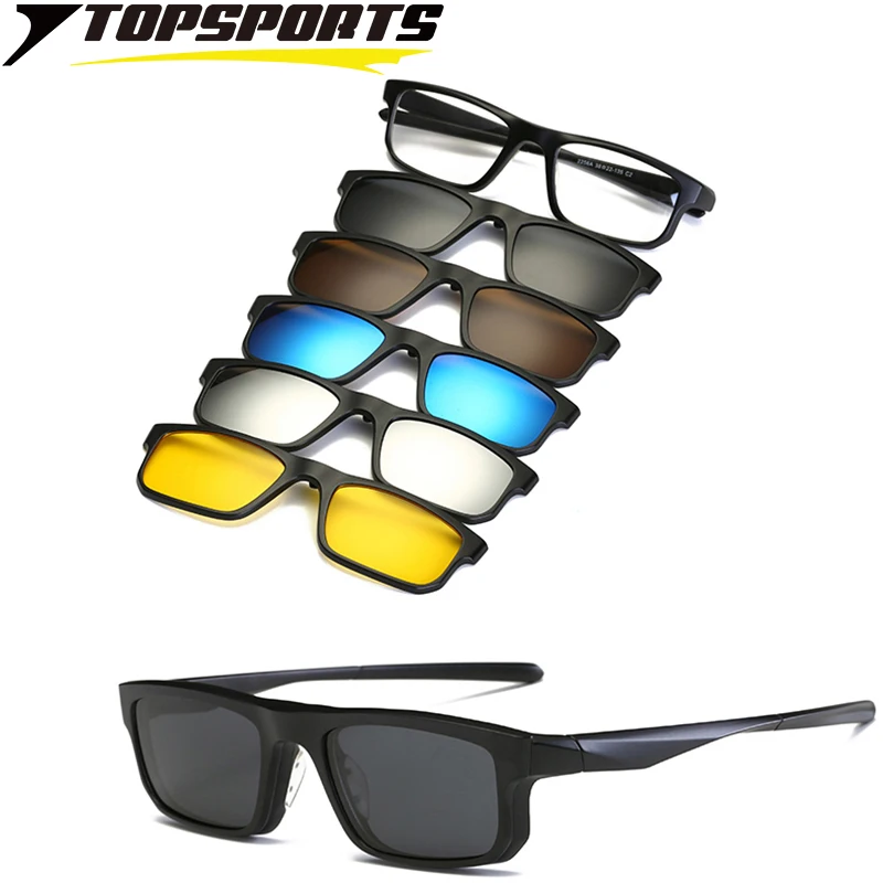 TOPSPORTS 5 Lens Polarized Clip On Sunglasses Men Optical Myopia Frame Glasses Square Driving Magnetic Women Prescription
TOPSPORTS 5 Lens Polarized Clip On Sunglasses Men Optical Myopia Frame Glasses Square Driving Magnetic Women Prescription