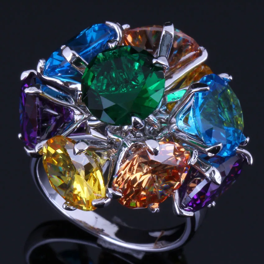 Fascinating Round Multigem Multicolor Brown Cubic Zirconia Silver Plated Ring V0503
Fascinating Round Multigem Multicolor Brown Cubic Zirconia Silver Plated Ring V0503