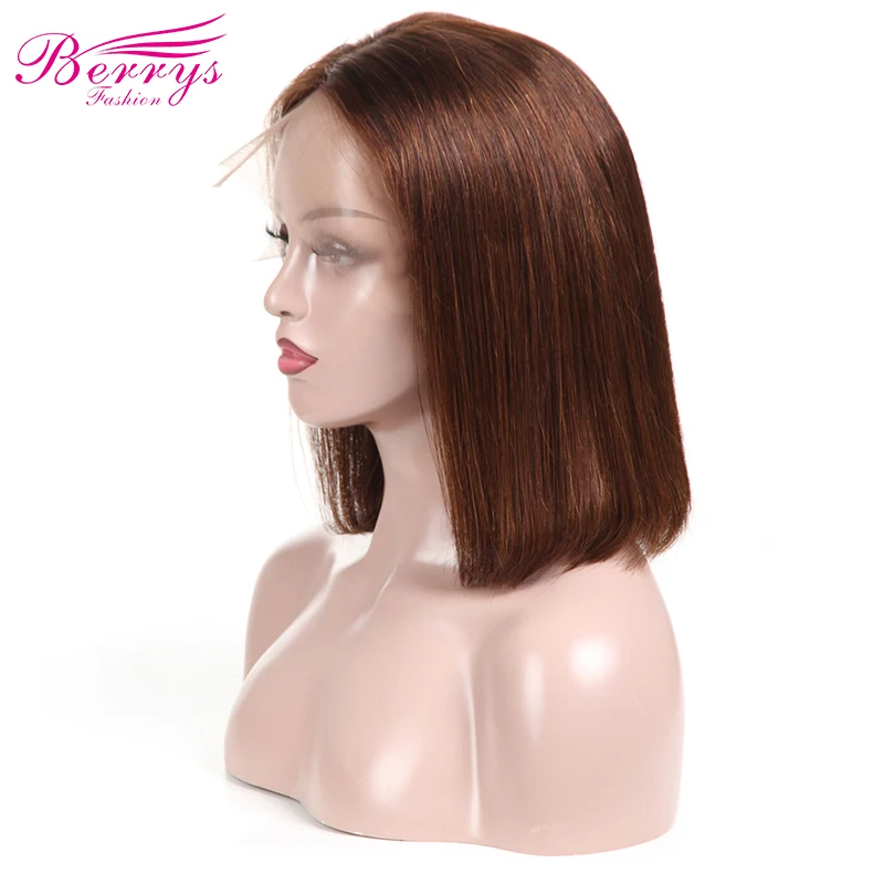 Short Bob Lace Front Wigs Brazilian Straight Human Hair 13x4 Frontal 100% Remy Cut Wig | Шиньоны и парики