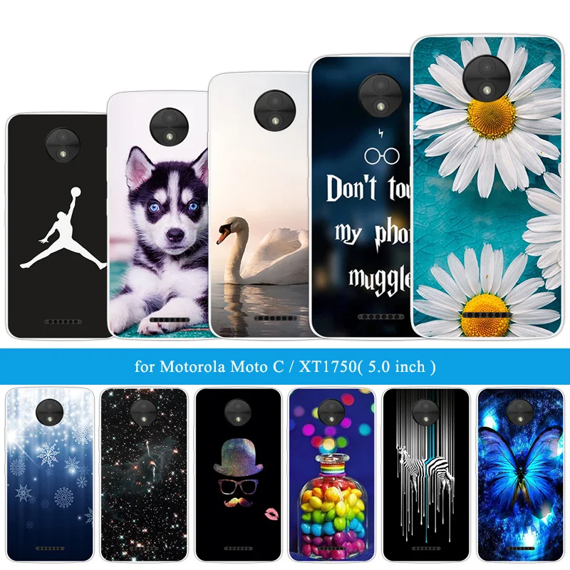 Силиконовый чехол для Motorola Moto C из мягкого ТПУ 5 0 дюйма Прозрачный телефона XT1750