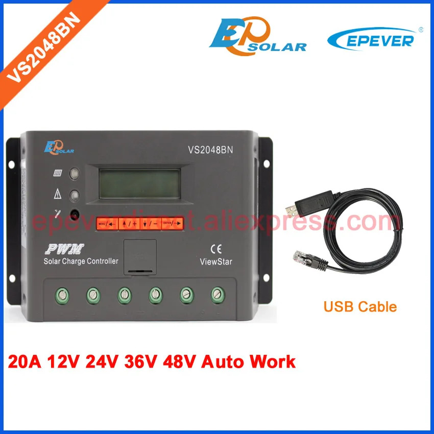 48V 20A PWM solar charger controller VS2048BN 36V 24V Work with USB communication cable EPEVER/EPsolar PWM regulator 20amp
48V 20A PWM solar charger controller VS2048BN 36V 24V Work with USB communication cable EPEVER/EPsolar PWM regulator 20amp