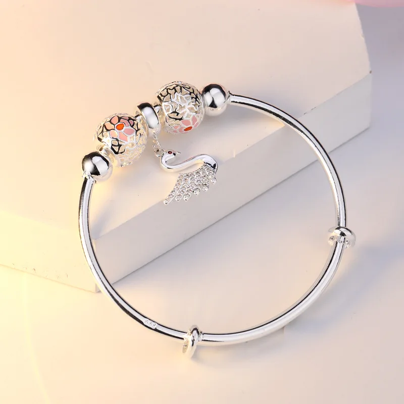 OMHXZJ Wholesale European Fashion Woman Girl Party Wedding Gift Flower Beads Resizable 925 Sterling Silver Cuff Bangle BA13
OMHXZJ Wholesale European Fashion Woman Girl Party Wedding Gift Flower Beads Resizable 925 Sterling Silver Cuff Bangle BA13