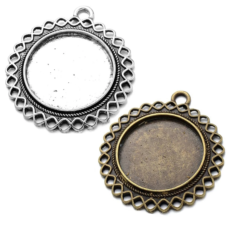 JUYA 10pcs/lot 25mm Round Cabochons Bases Pendants Settings Flower Lace Pendant Bezel Trays For Necklace DIY Making Accessories
JUYA 10pcs/lot 25mm Round Cabochons Bases Pendants Settings Flower Lace Pendant Bezel Trays For Necklace DIY Making Accessories