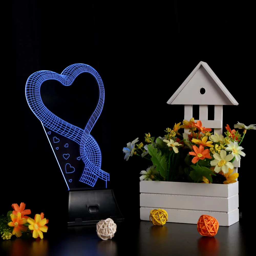 USB Colorful Night Light 3D LED Lamp Light Loving Heart Colorful Night Light for Wedding Deco Innovative Christmas Gift Present
USB Colorful Night Light 3D LED Lamp Light Loving Heart Colorful Night Light for Wedding Deco Innovative Christmas Gift Present