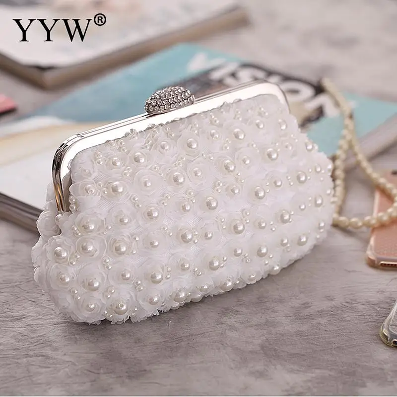 Rhinestone Pearl Beaded Handbag Women White Clutch Bag Elegant Long Chain Evening Handbags Wedding Bridal Purse Clutch Female
Rhinestone Pearl Beaded Handbag Women White Clutch Bag Elegant Long Chain Evening Handbags Wedding Bridal Purse Clutch Female