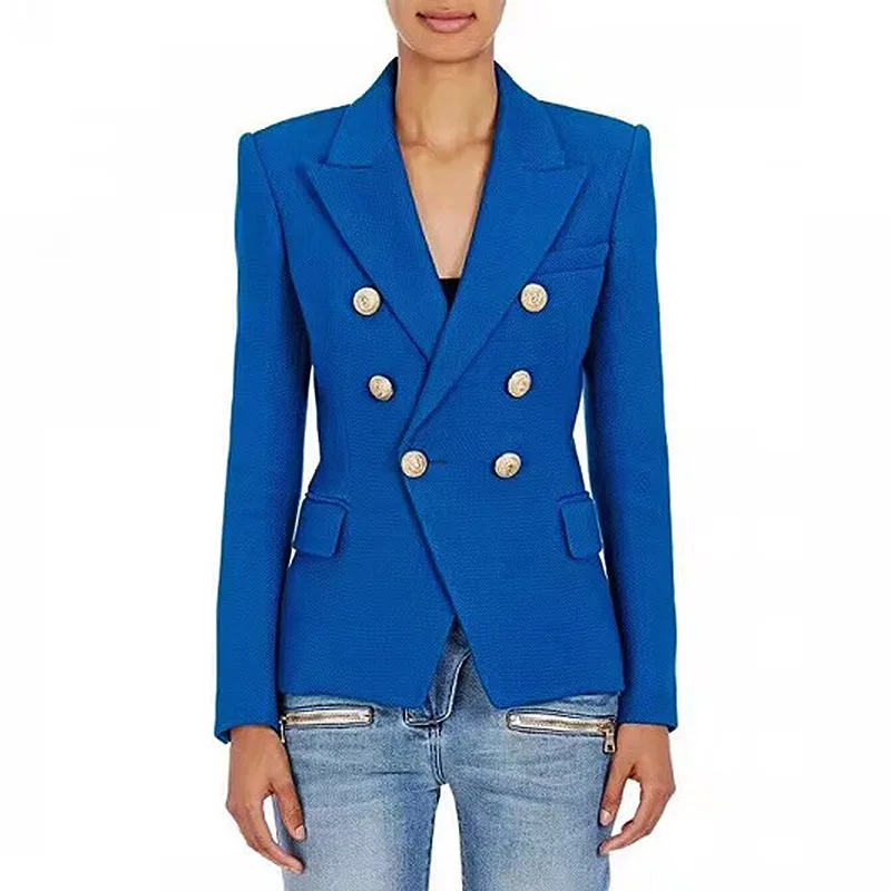 High quality 2019 new fashion runway metal lion head button double-breasted Slim women Blazer short coat blue stock S-XXL
High quality 2019 new fashion runway metal lion head button double-breasted Slim women Blazer short coat blue stock S-XXL