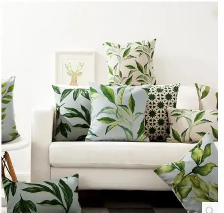 American elegant green leaves cotton linen cushion cover pillowcase car office lumbar pillow cover home decor
American elegant green leaves cotton linen cushion cover pillowcase car office lumbar pillow cover home decor