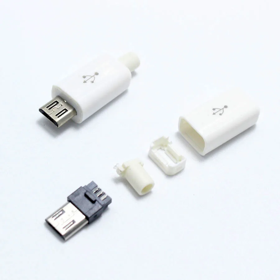10 комплектов 5pin Micro USB разъем типа папа зарядное устройство 5P 4 в 1 белый черный|socket