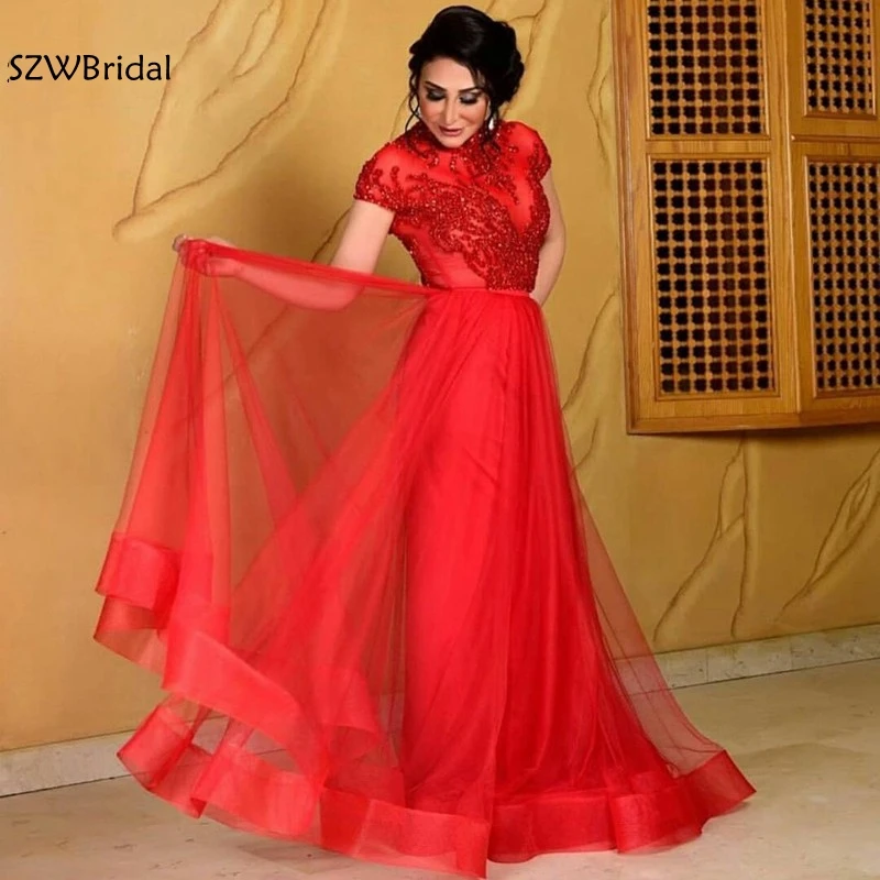 New Arrival Cap sleeve Red evening dresses Long abendkleider 2021 High Neck Dubai Arabic Evening gowns abiye Formal dress
New Arrival Cap sleeve Red evening dresses Long abendkleider 2021 High Neck Dubai Arabic Evening gowns abiye Formal dress