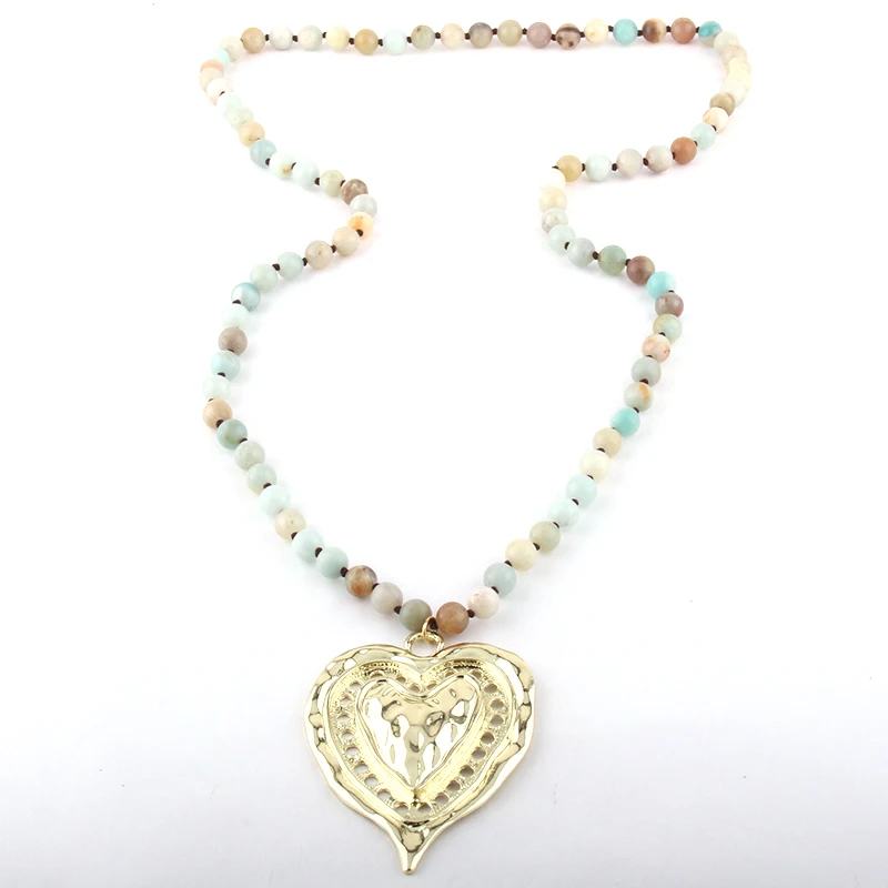 Fashion Bohemian Jewelry Semi Precious Stones Long Knotted Metal Heart Pendant Necklaces
Fashion Bohemian Jewelry Semi Precious Stones Long Knotted Metal Heart Pendant Necklaces
